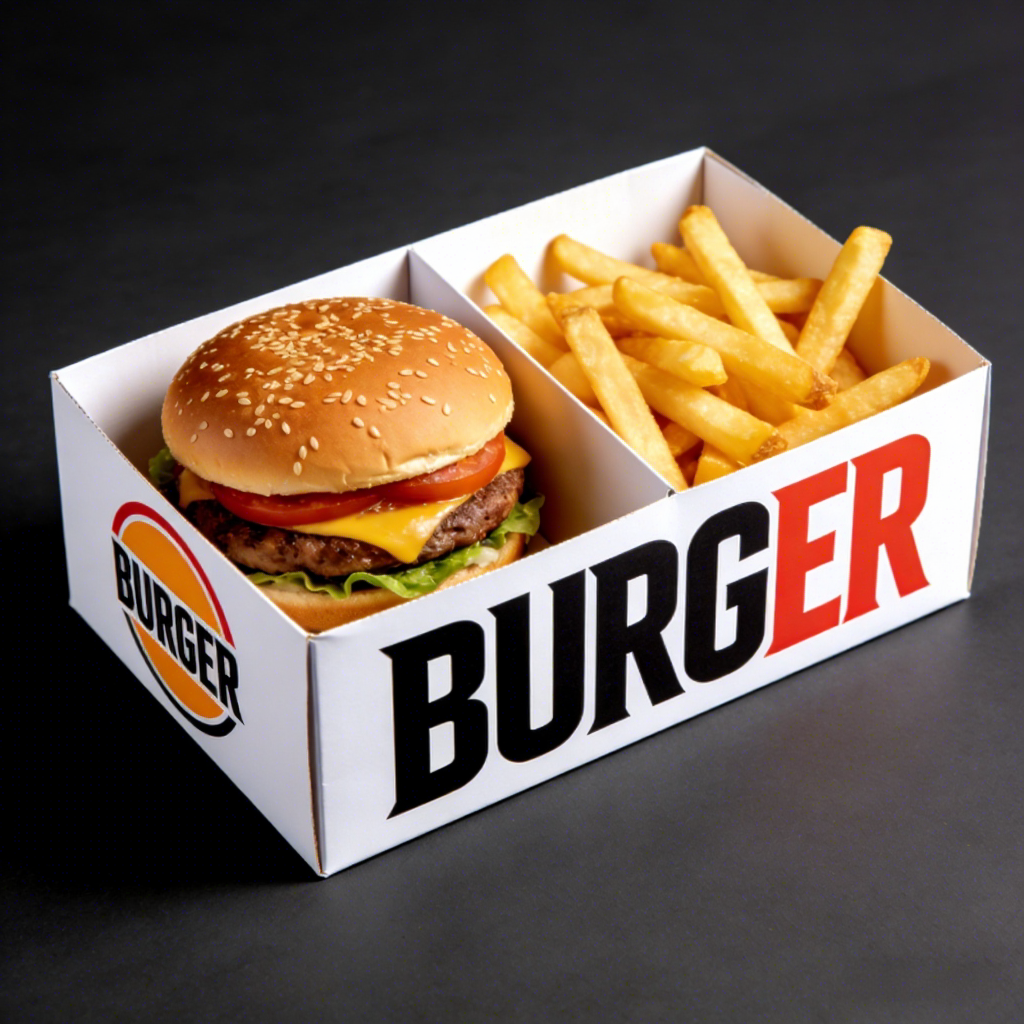 Customized Disposable Food Packaging Takeaway French Fries Chicken wings Burger Box Takeaway Fast Food Box Container