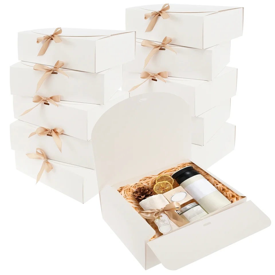 Large Capacity Gift Boxes With Ribbon Decorative Paper Present Boxes for Candle Party Wedding Holiday
