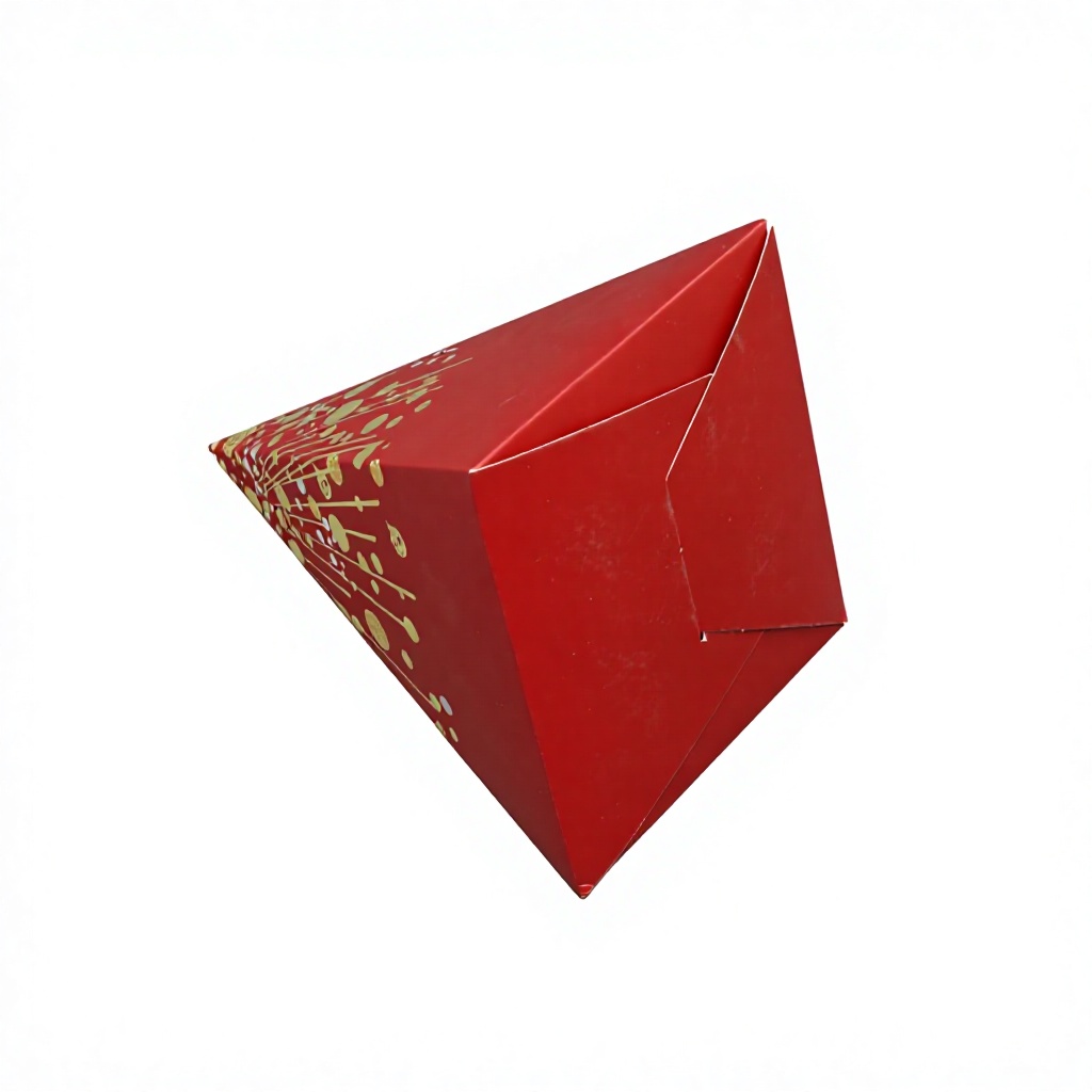 Custom Logo Pyramid Gift Box Triangle Paper Packaging Box Gold Foil Christmas Holiday Cardboard Box for Wedding Favors Candy