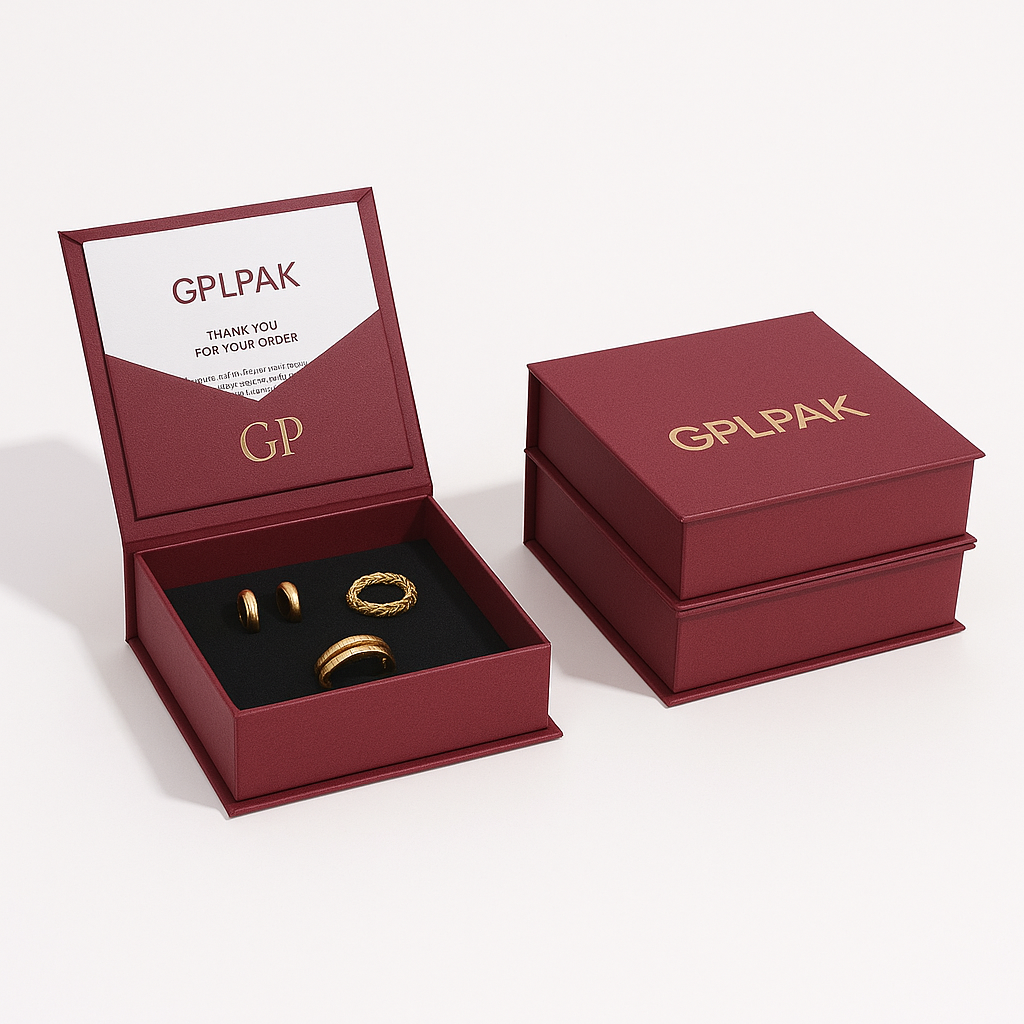 Custom Rigid Paper Cardboard Branded Flip Top Magnetic Closure Different Color Jewelry Packaging Box Low Moq With Pocket