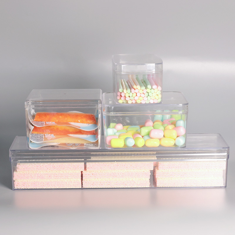 Aoyi Custom Recycled Materials PS Food Grade Plastic Box with Custom Color UV Printing for Dried Fruit Candy Snacks-Custom Sizes