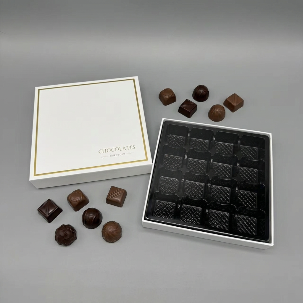 Shengcan Gold Foil Gift Packaging Set with Insert for Chocolate Truffle Paper Bag Rigid Paper Box
