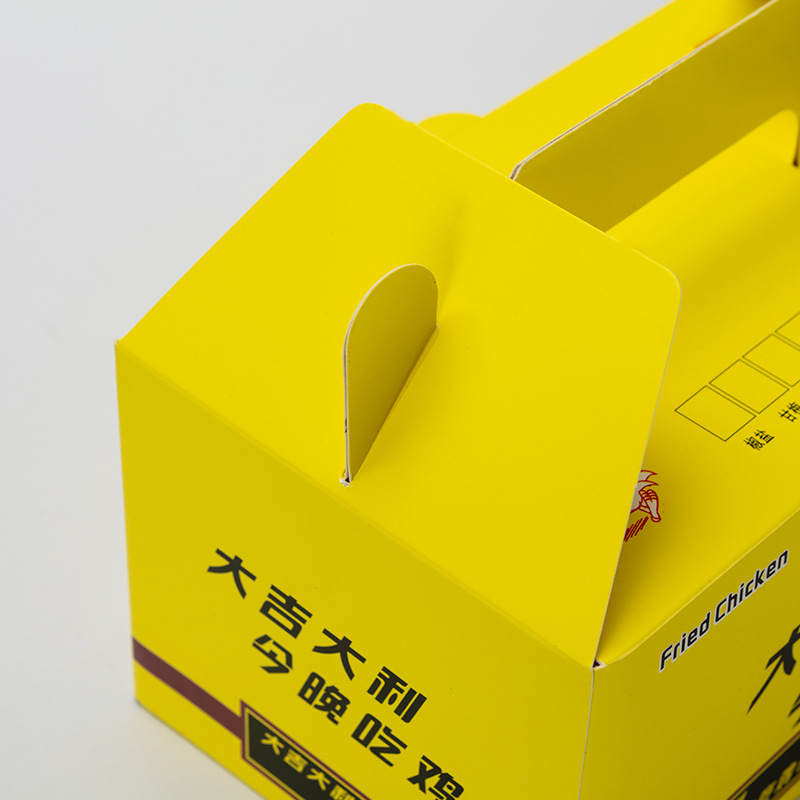 Custom Logo Paper Fried Chicken Box Fast Food Take Away Box Single PE Coated Double PE Coated PLA Coated Folders JAHOO PACK