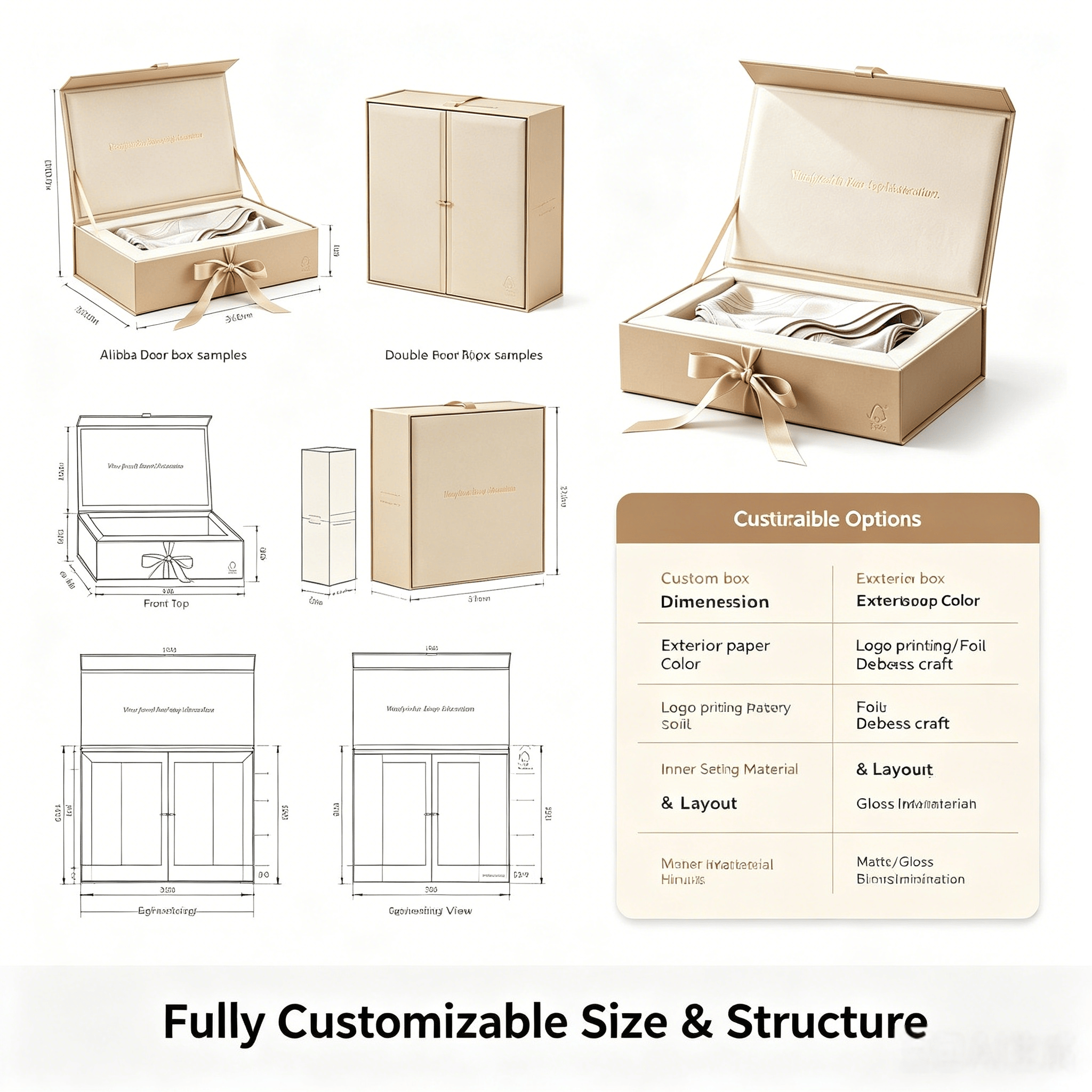 Custom Set Presentation Box With Global Shipping With for Wedding Gifts With With Foam Cutout With Silver Stamping With Supplier