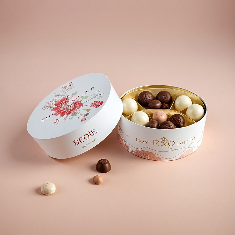 Soy Ink Luxury Custom Recyclable Heart-Shaped Chocolate Gift Boxes Sponge Lining Valentine's Day Gifting for Chocolate Biscuits