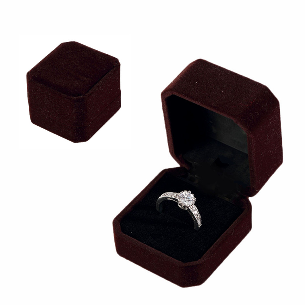 10 Colors Engagement Wedding Premium Velvet Ring Box Jewelry Packaging Gift Box Packaging