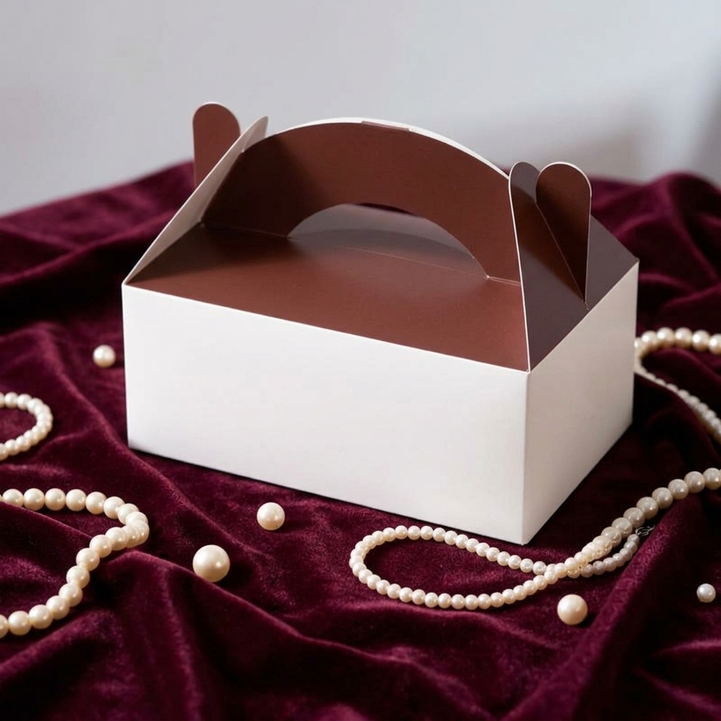 Custom Printed Food Packaging Boxes Kraft Paper Food Packaging Cake Box with Handle