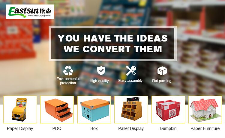 Customized Recyclable Corrugated PDQ Display Box Premium Paper Boxes for Product Presentation