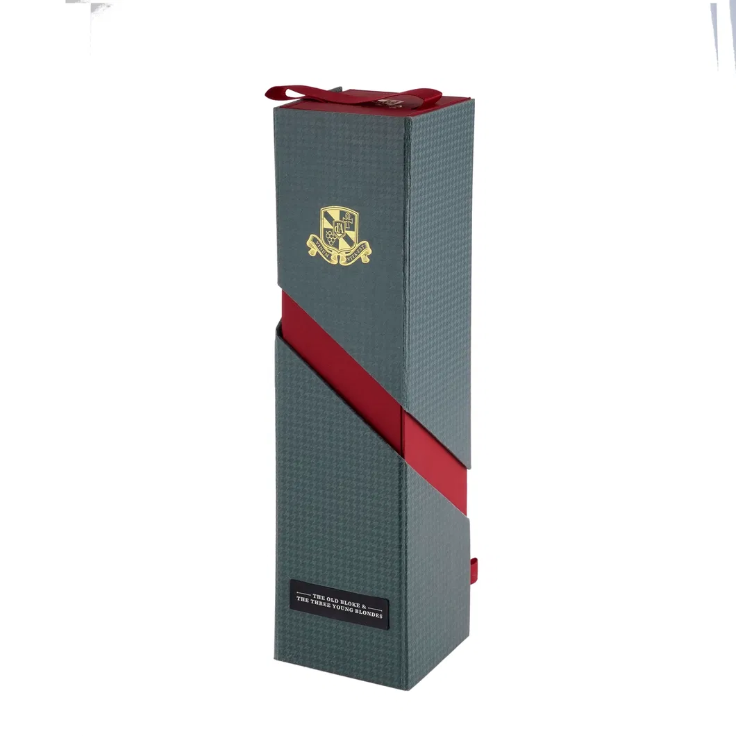Folding Paper Custom Made Luxury Cardboard Classical Leather Packaging Wine Gift Box Small Leather Suitcase Box