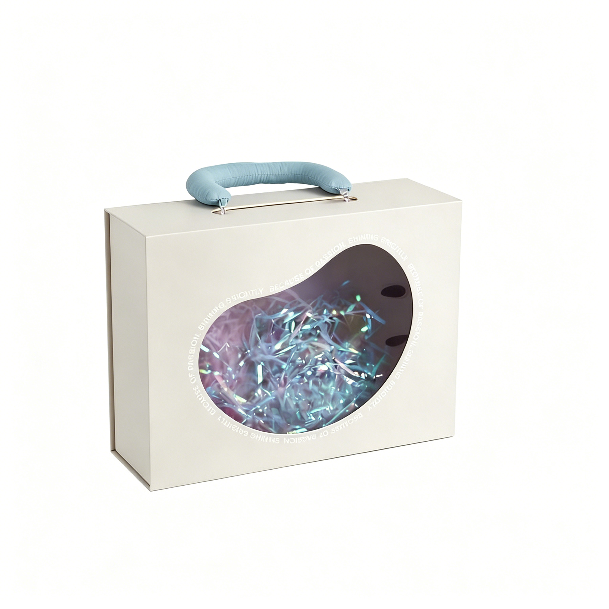 Luxury Custom Eco-Friendly Recycled Materials Art Paper Cosmetic Gift Box Clear Window Soft Handle Gold Foil Stamping UV Eyelash