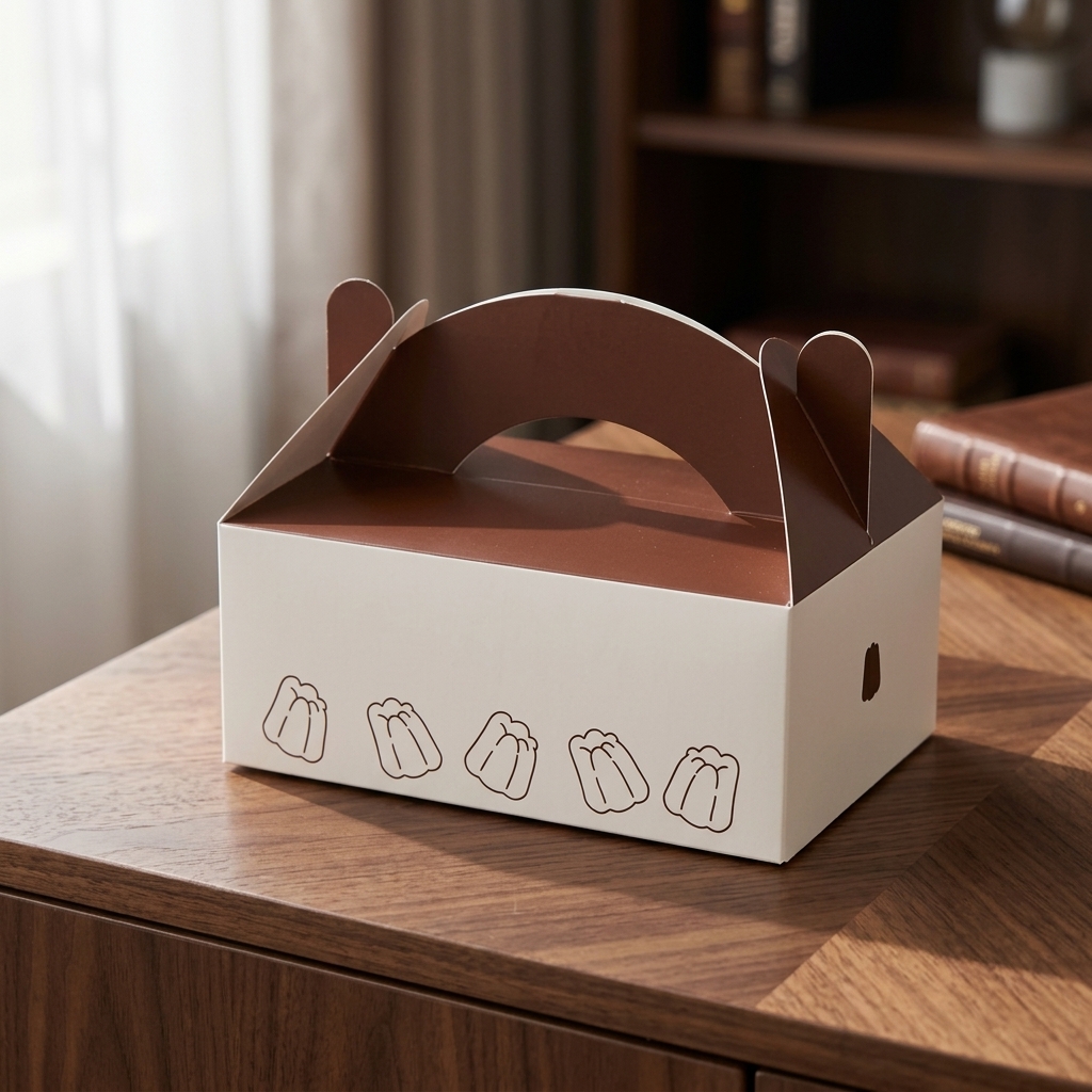 Custom Printed Food Packaging Boxes Kraft Paper Food Packaging Cake Box with Handle