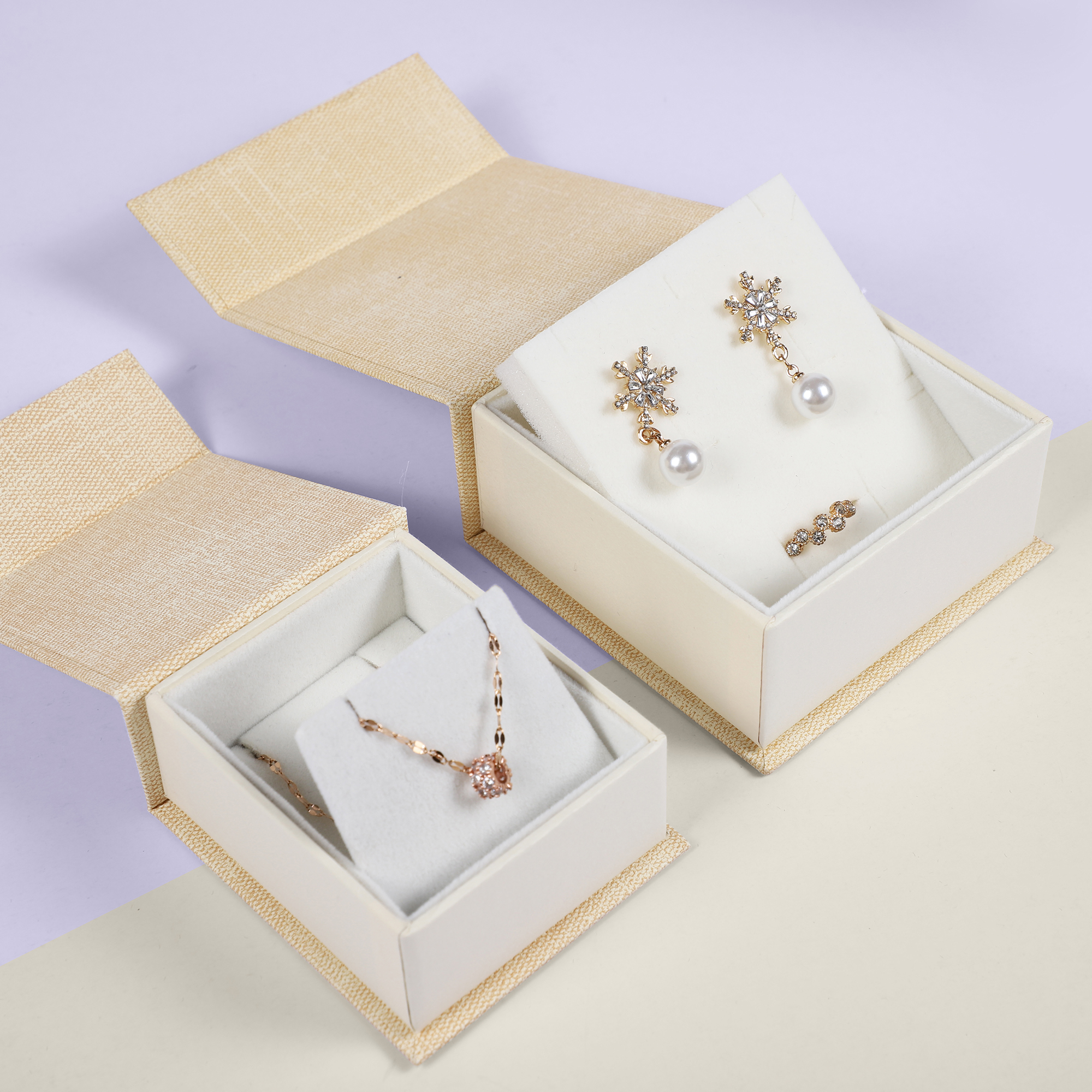 Sunny Pack Magnet Jewelry Boxes Set, Magnetic Closure Jewellery Gift Paper Box with Shopper and Pouch Bag