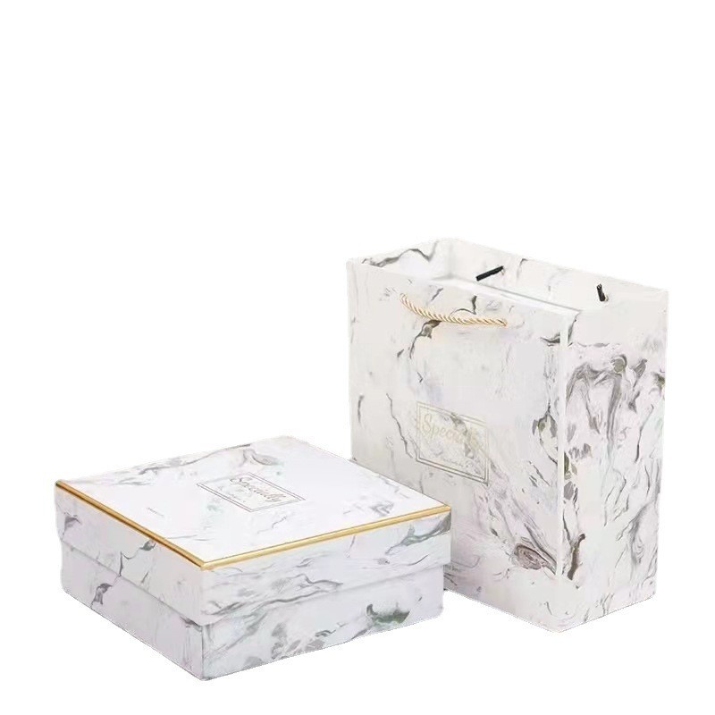 Best-selling New Marble Pattern Hot Stamping Design Birthday Party Holiday Handheld Gift Box