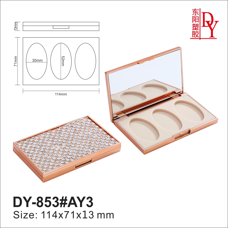Clear Acrylic Plastic Makeup Diamonds Sticking Skin Eye Shadow Palette Packaging Box With Custom Packaging