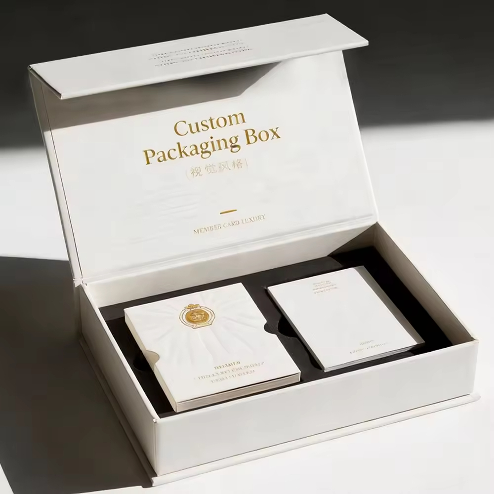 Custom Magnetic Box and Luxury Ivory White High-end PR Paper Box and Sophisticated Gift Box Packaging
