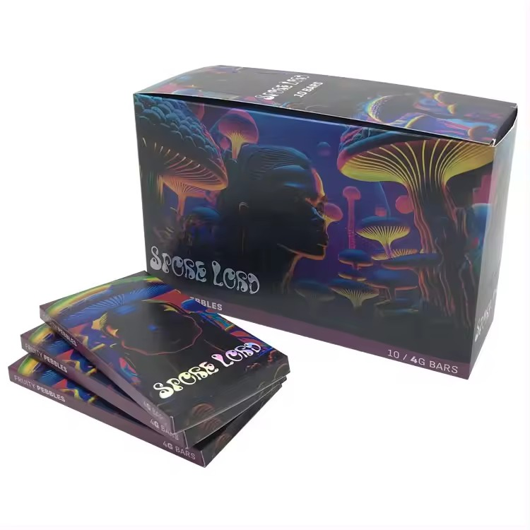 Wholesale Custom Paper Display Box Packaging Cardboard Retail Candy Milk Chocolate Bar Magic Mushroom Counter Packaging Box