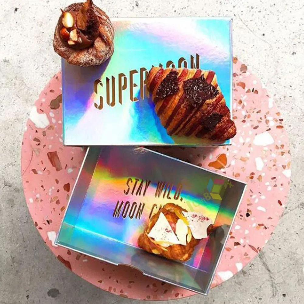 Custom Promotional OEM Good Price Cake Drawer Paper Hologram Gift Packaging Holographic Box for Food