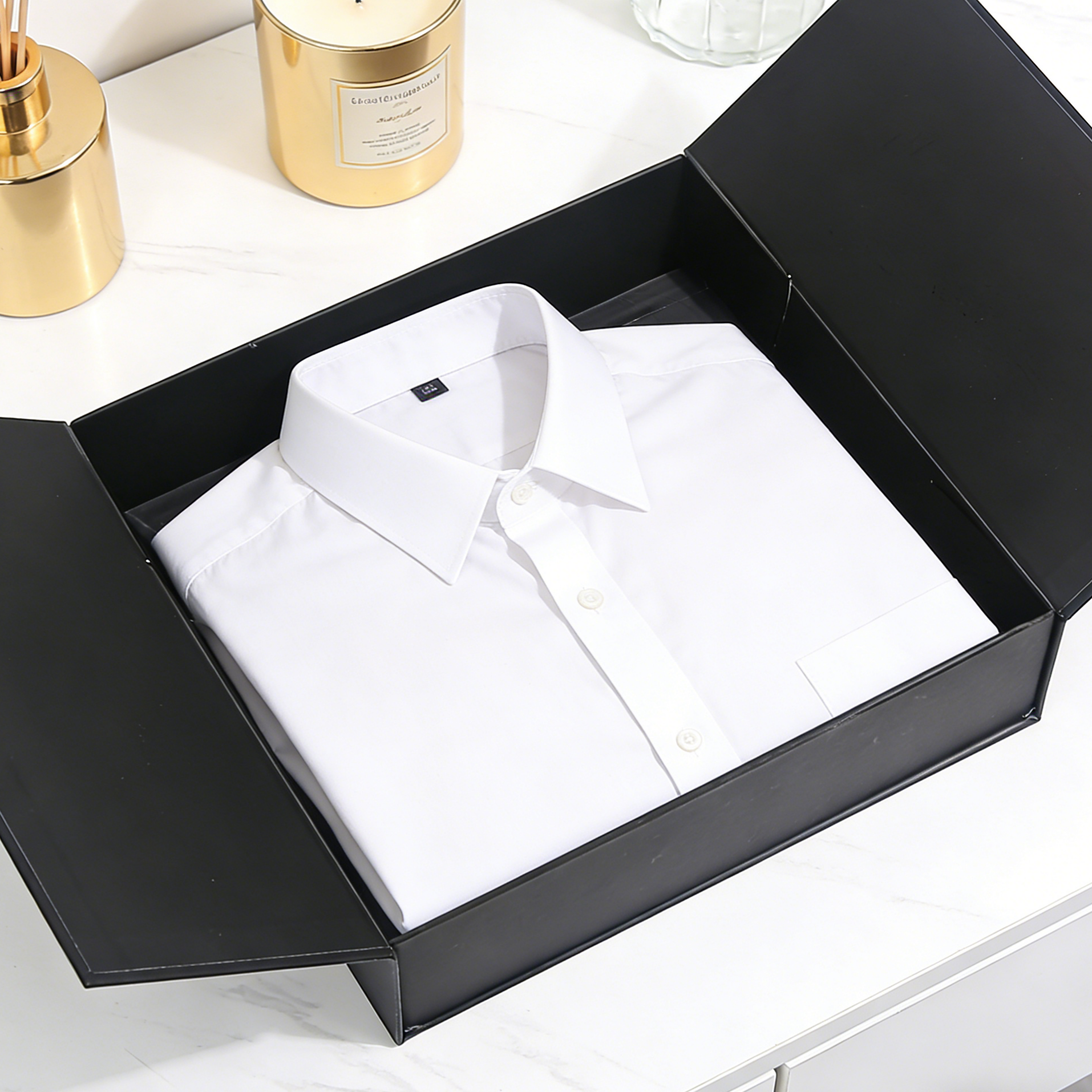 Custom Magnetic Gift Box for Men with Satin Clothing Packaging Luxury Wholesale Paper Folding Tshirt Package Box