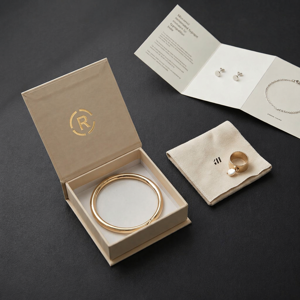 High-End Eco-Friendly Rigid Jewelry Box with Magnetic Closure Recyclable Paperboard Custom Logo Hot Stamping