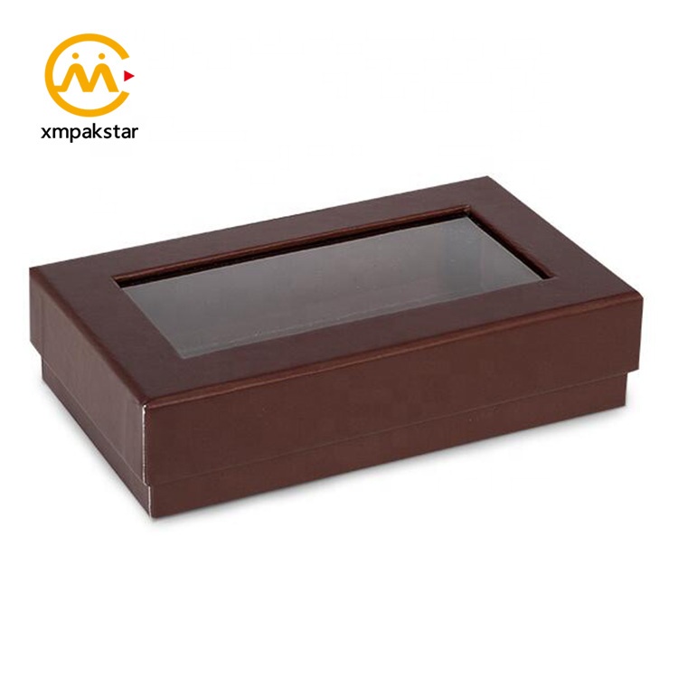 Wholesale Custom logo Printed Black Paper Magnetic Gourmet Product Packaging Gift Box with clear Window
