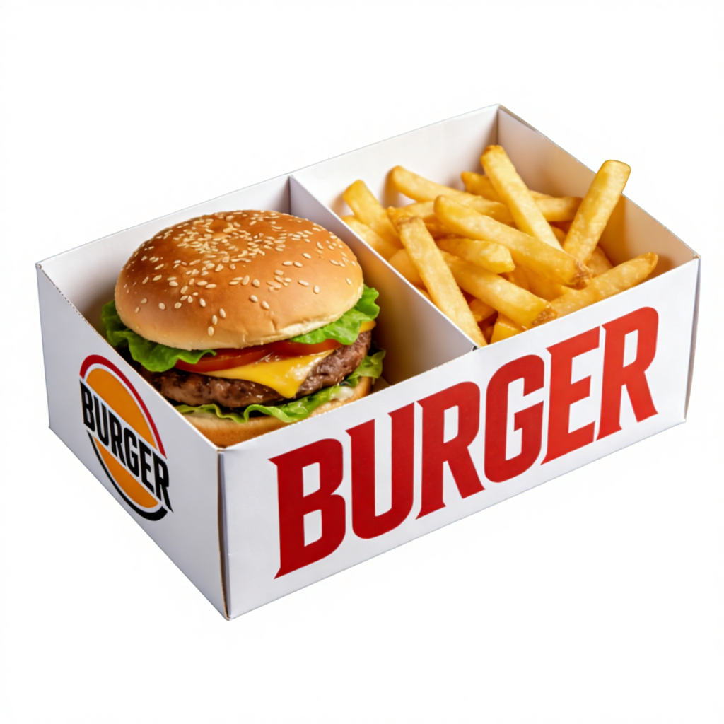Customized Disposable Food Packaging Takeaway French Fries Chicken wings Burger Box Takeaway Fast Food Box Container