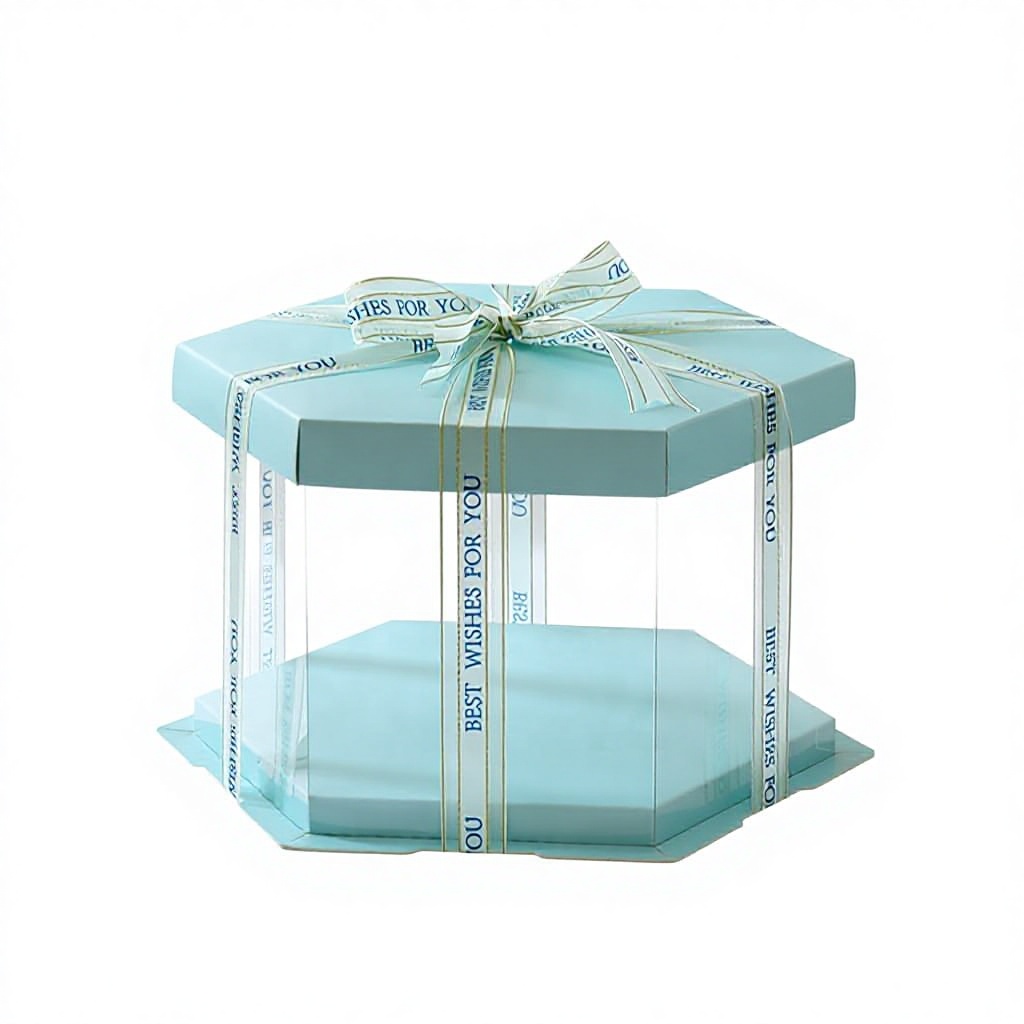 Custom Luxury Birthday Transparent Box Tall Cake Packaging Christmas Cake Boxes