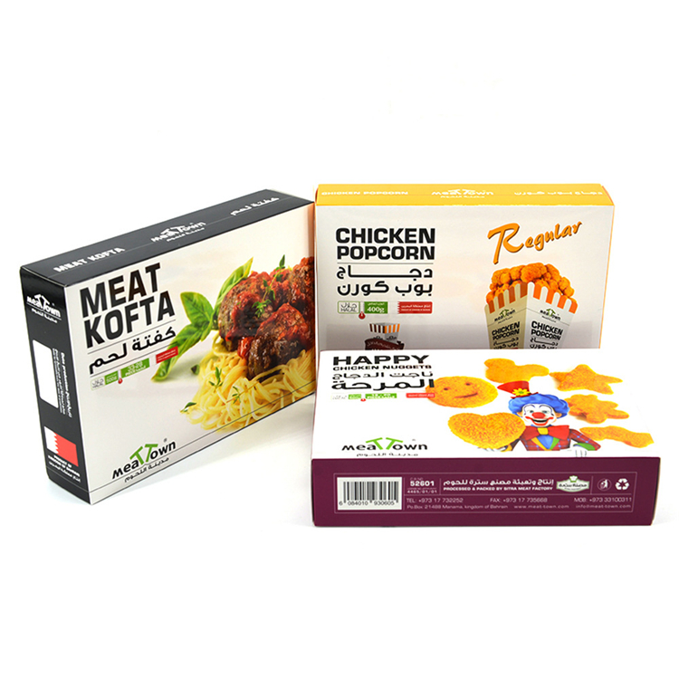 Custom Printing Foldable Art Paper Seafood Freezer Storage Cereal Frozen Burger Box Package Box Frozen Food Packaging BOX