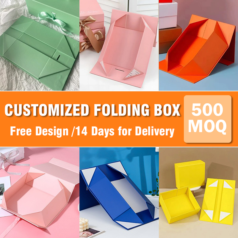 Black Luxury Premium Custom Logo Eco-Friendly Reusable Rigid Cardboard Magnetic Closure Gift Box with Matte Finish Hot Stamping