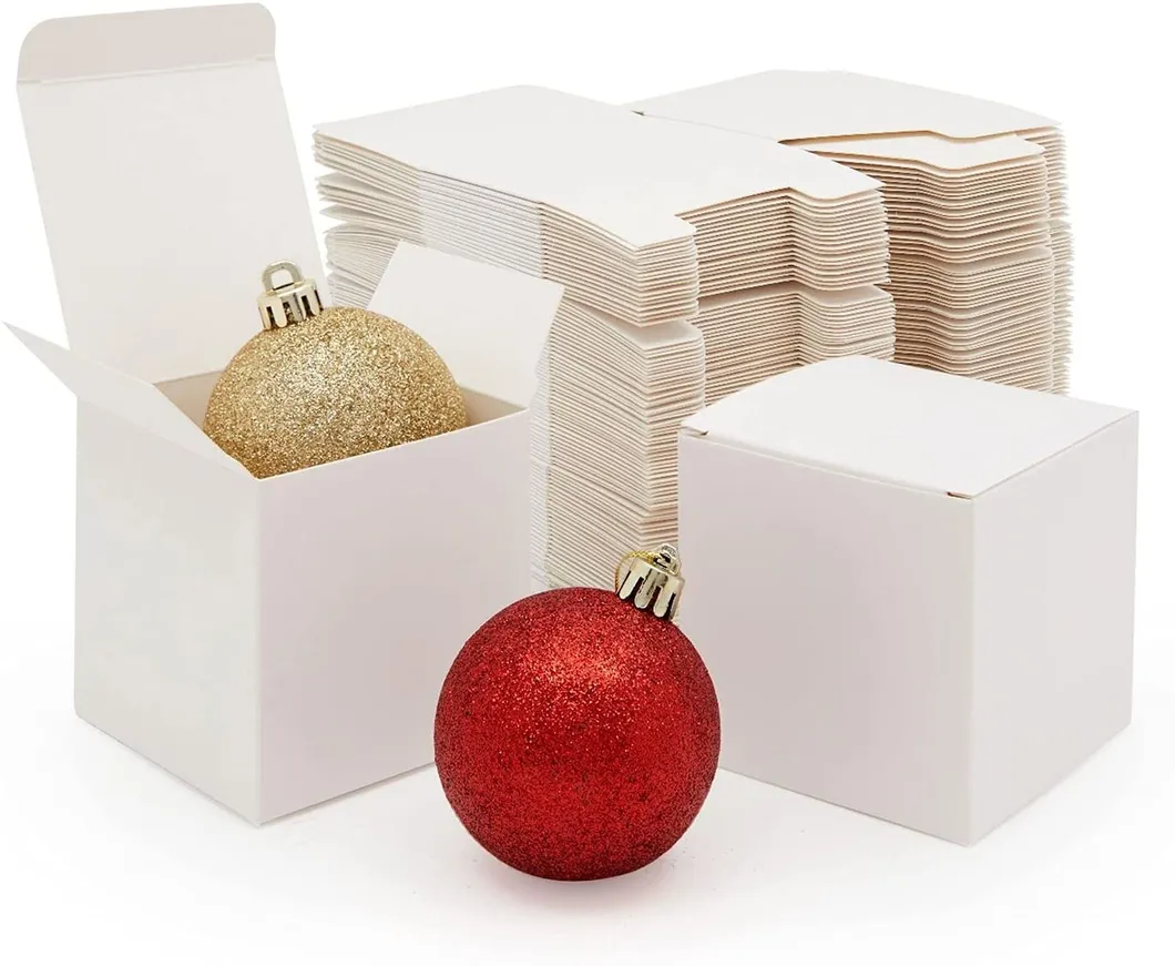 Promotional Party Favor Small White Square Paper Cardboard Gift Boxes with Lid
