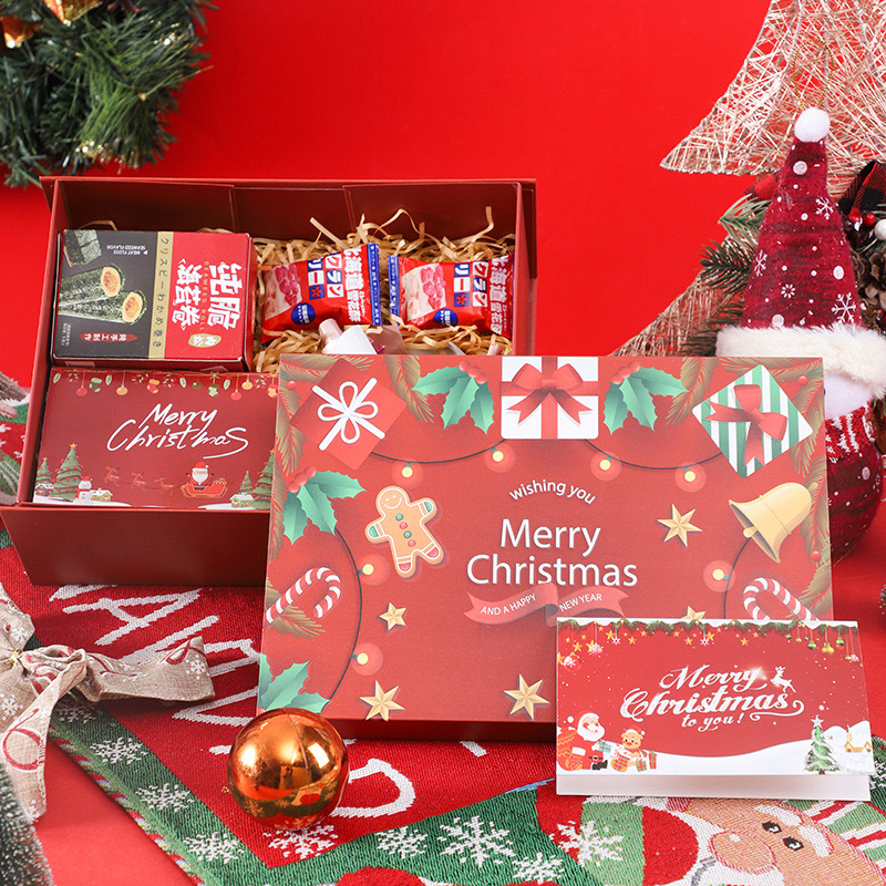 Wholesale Luxurious Merry Christmas New Year Gift Boxes for Present Folding Xmas Rigid Packaging Gift Box