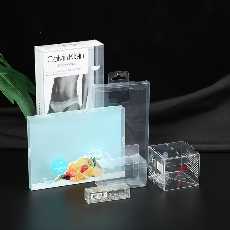 Transparent PVC Foldable Package Box for Cosmetics Perfume Lipstick Eyelash Mascara Eye Shadow Lotion Craft Shampoo Recyclable
