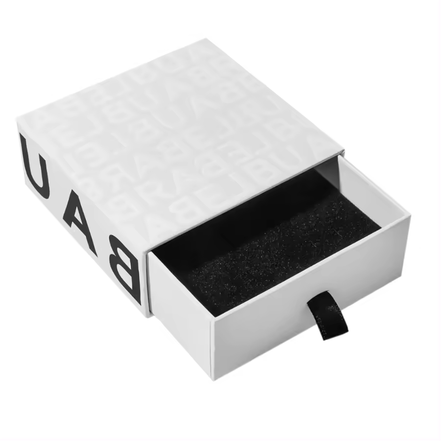 Custom Rigid Cardboard Paper Luxury Packaging Sliding Drawer Gift Box With Handle