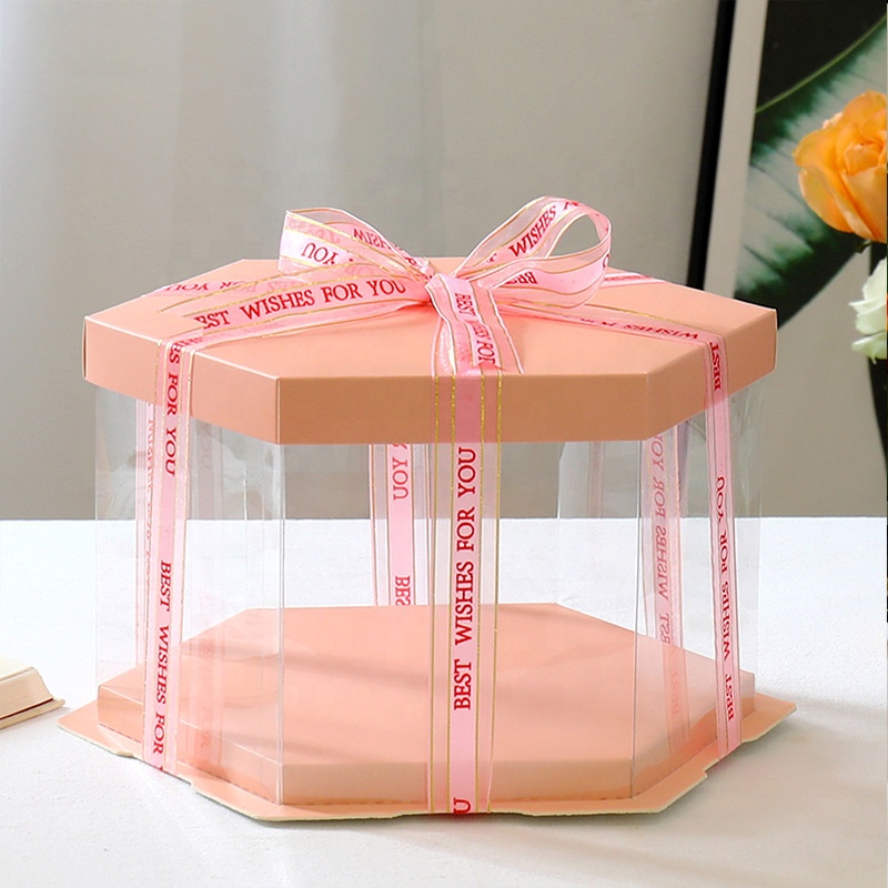 Transparent Clear Tall Wedding Plastic Cake Box 2