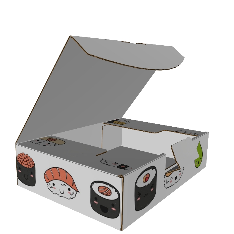 Personalized Matte Finish Paperboard Sushi Noodle Packaging Box Embossing Matt Lamination Recyclable Folder Style Customizable