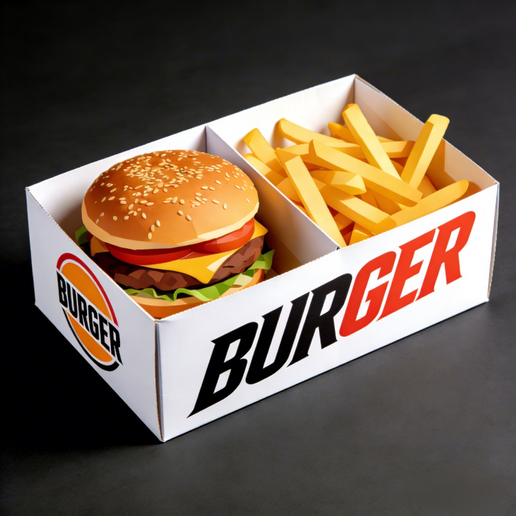 Customized Disposable Food Packaging Takeaway French Fries Chicken wings Burger Box Takeaway Fast Food Box Container