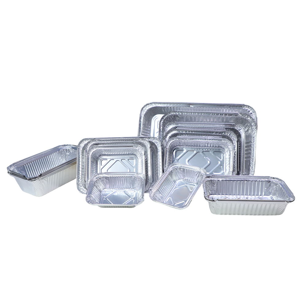 Hot Sale Aluminum Foil Container Food Packaging Disposable Cooking Take Away Tray Aluminum Foil Box with Lid