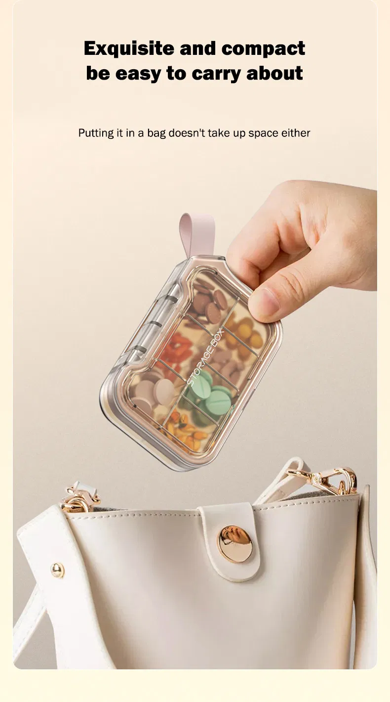 Portable Design 4 Grids Pill Box Organizer Outdoor Storage Case Promotional Gift