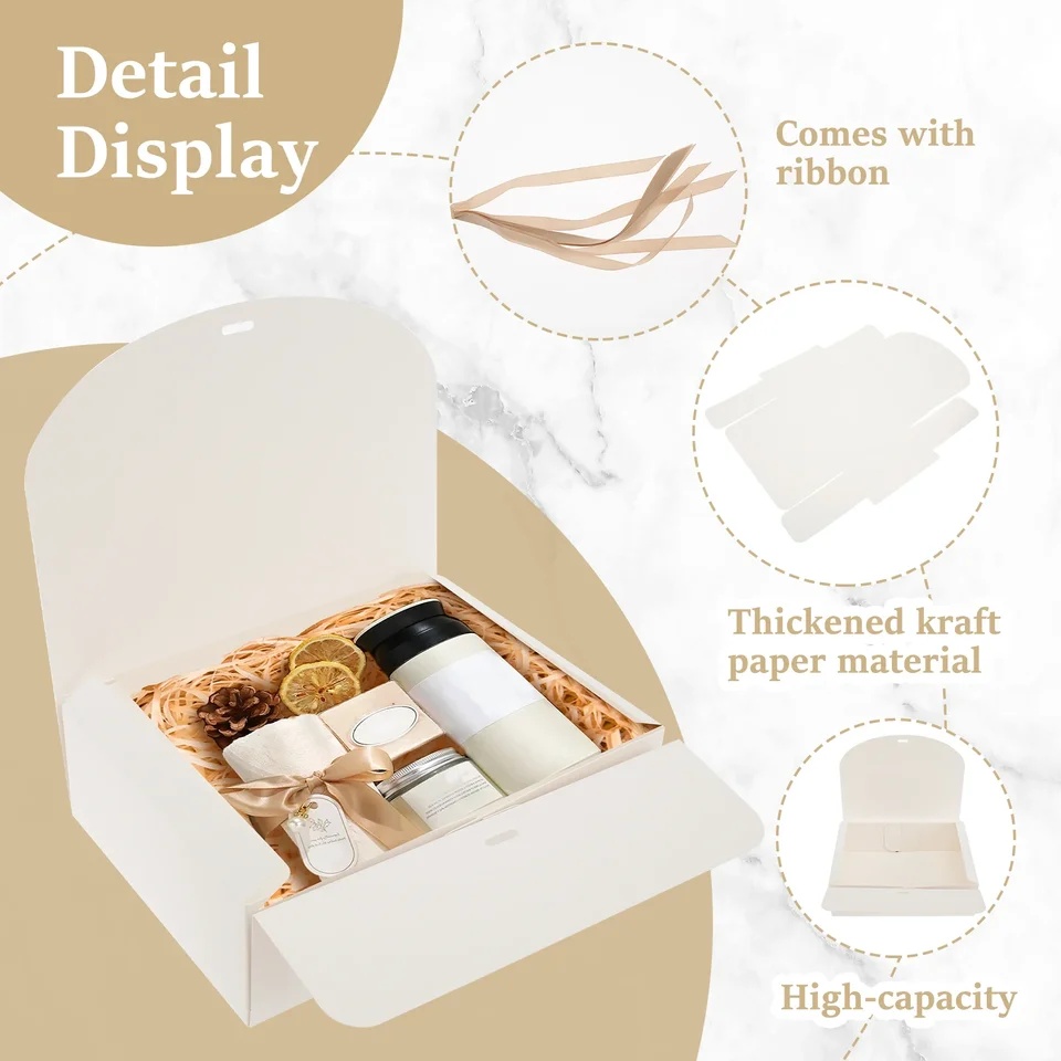 Large Capacity Gift Boxes With Ribbon Decorative Paper Present Boxes for Candle Party Wedding Holiday