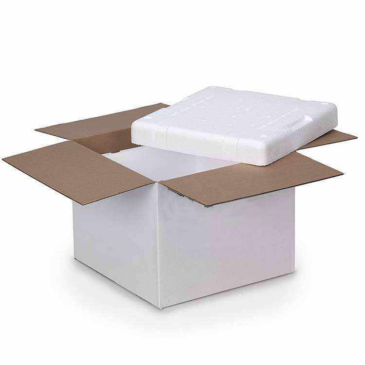 Custom White Foam Insulated Shipping Box Ice Packs Cold Chain Thermal Packaging Seafood Meat Transport Fozen Food Box