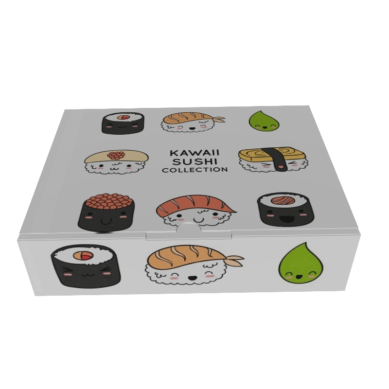 Personalized Matte Finish Paperboard Sushi Noodle Packaging Box Embossing Matt Lamination Recyclable Folder Style Customizable