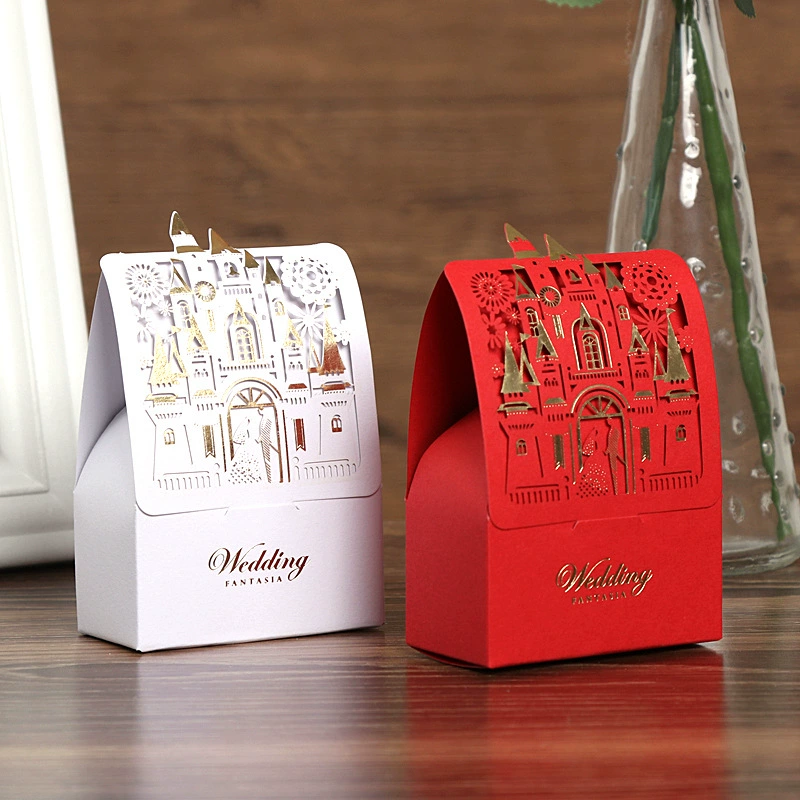 New Wedding Party Castle Sweet Box Chocolate Creative Hollowed-out Paper Box Candy Packaging Box for Souvenir Gift