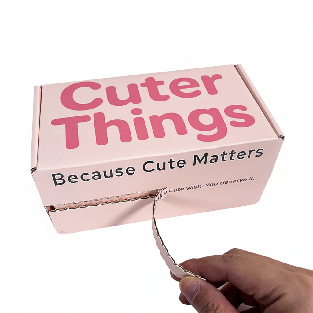 Custom Printed Folding Corrugated Shipping Box Easy Tear Zip Strip Packaging Solutions Mailer Paper Boxes for Cosmetic