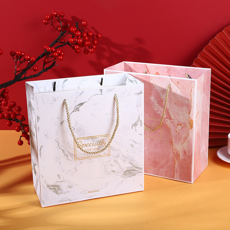 Best-selling New Marble Pattern Hot Stamping Design Birthday Party Holiday Handheld Gift Box