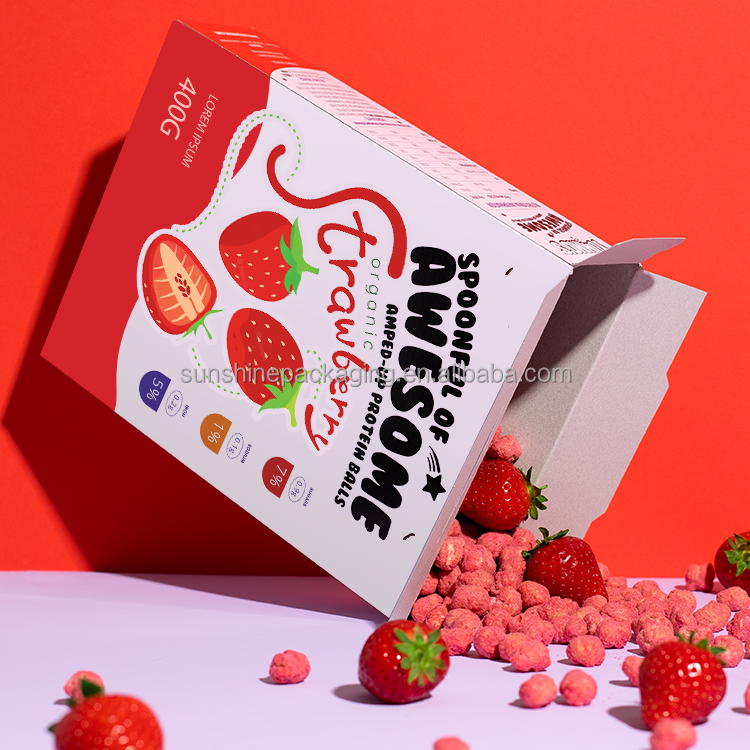 Manufacturers Custom Printed Foldable Chipboard Carton Storage Food Packaging Cereal Retail Cardboard Display Product Box