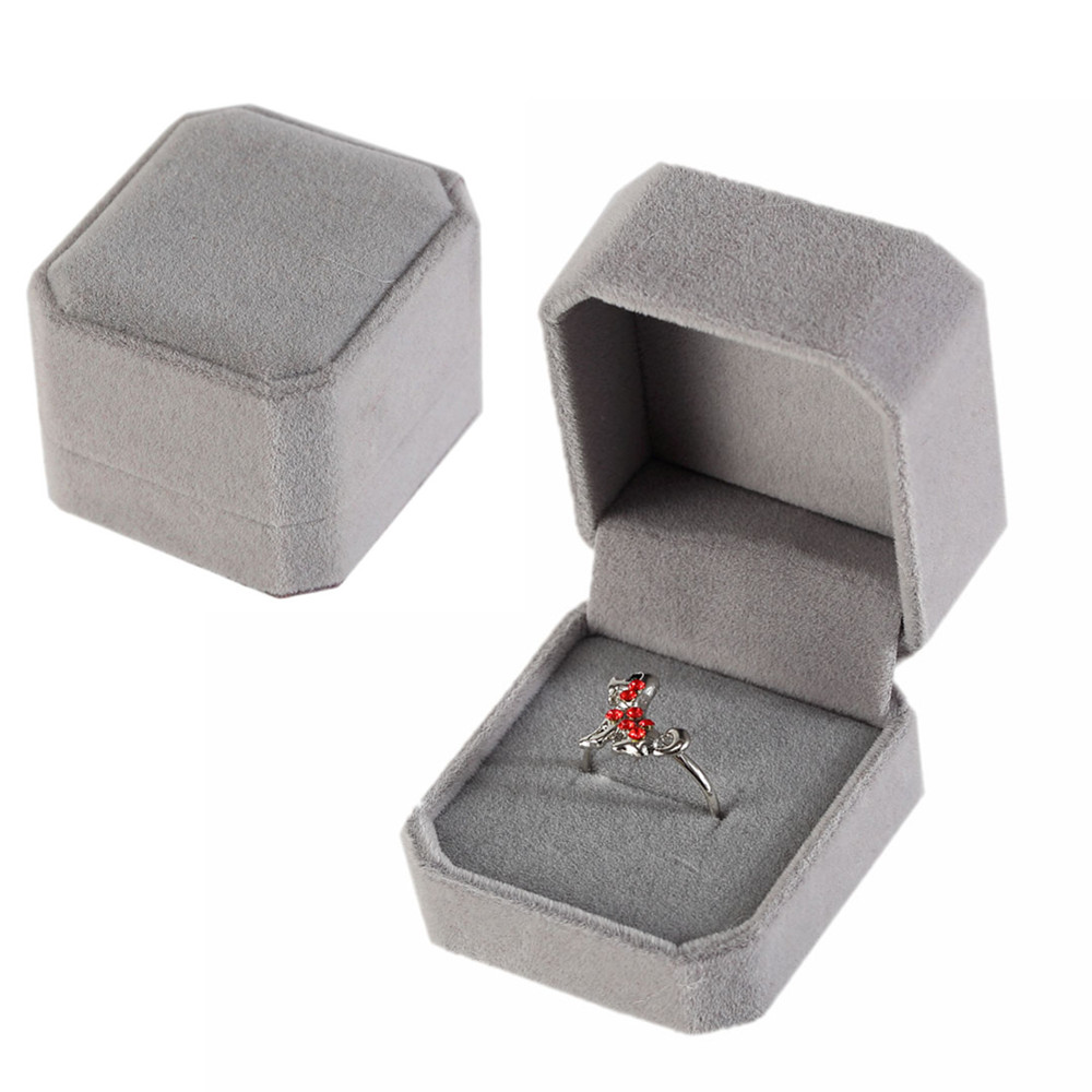 10 Colors Engagement Wedding Premium Velvet Ring Box Jewelry Packaging Gift Box Packaging