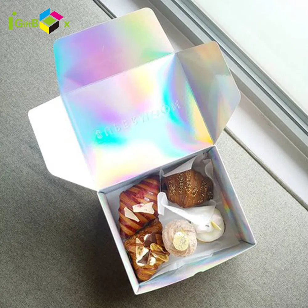 Custom Promotional OEM Good Price Cake Drawer Paper Hologram Gift Packaging Holographic Box for Food