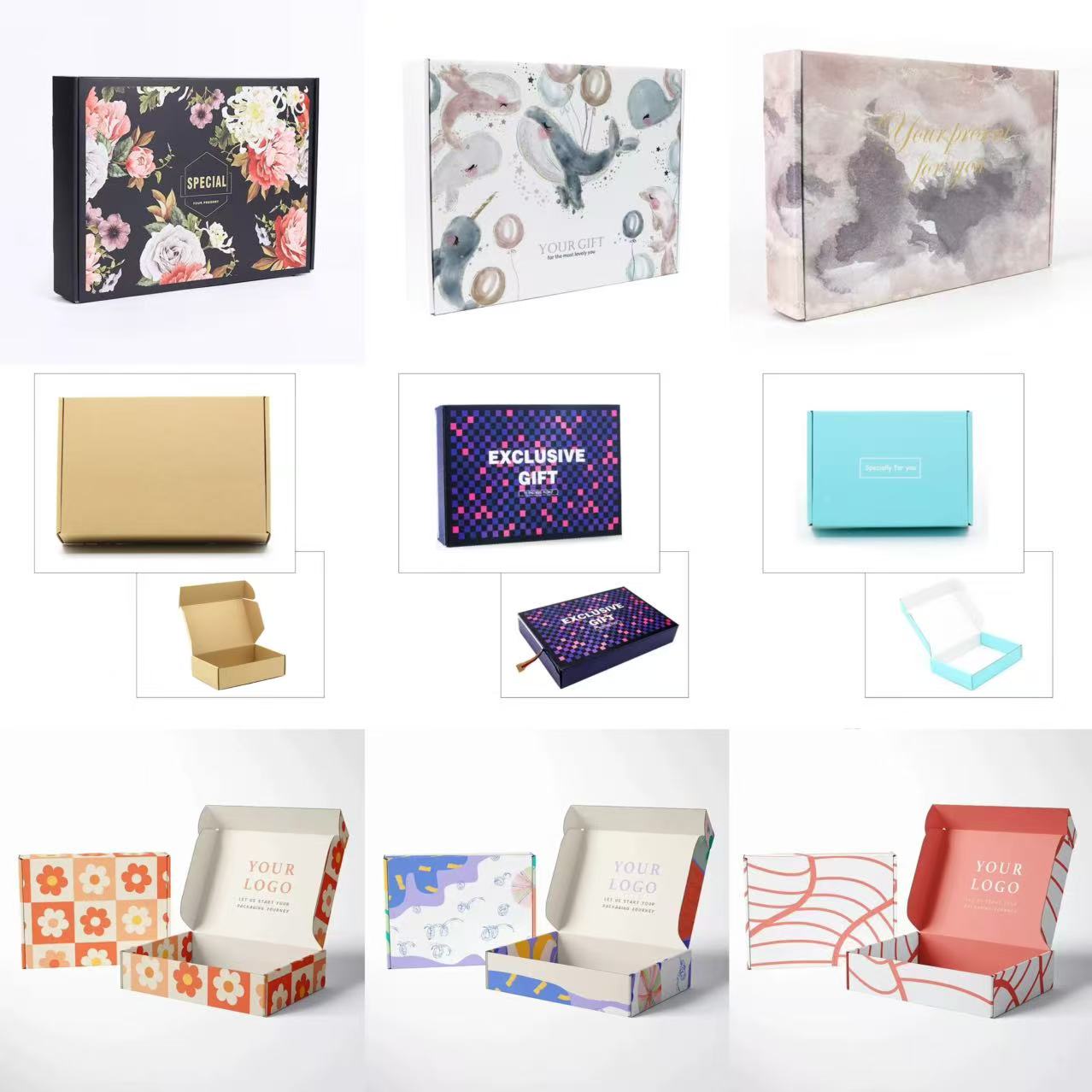 Luxury Laminated Corrugated Gift Box High Strength 3-Layer Offset Printed Mailer Box for Holiday and Promotional Gift Sets
