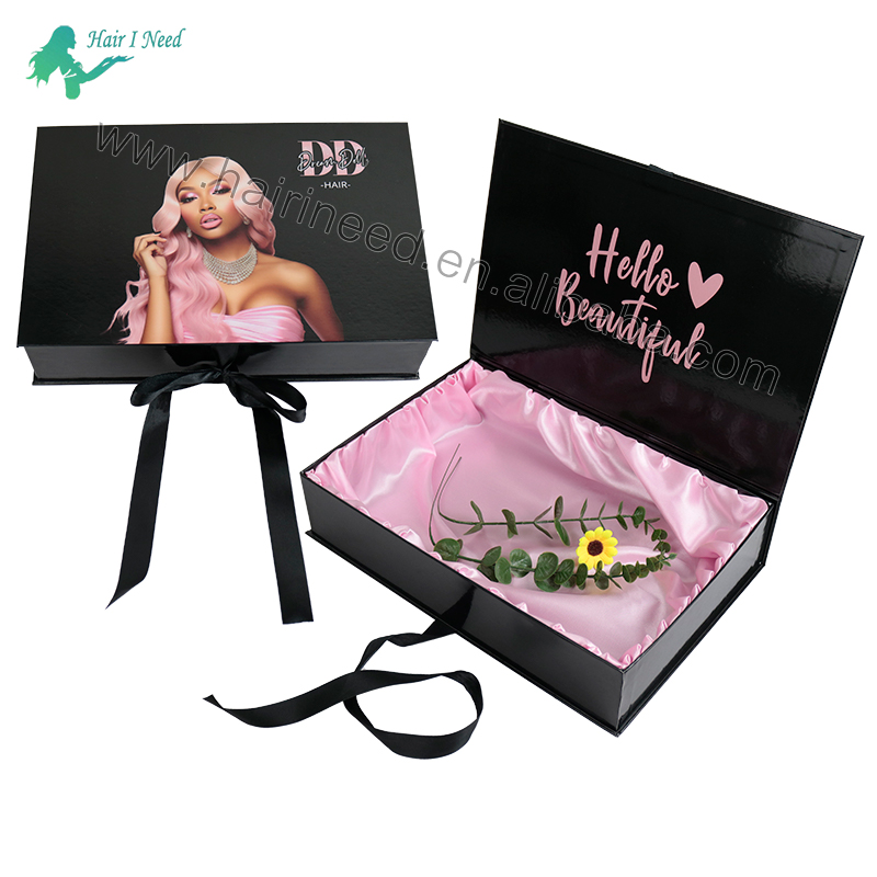 Custom Printing Factory Luxury Glossy Black Paper Rigid Cardboard Toy Packaging Magnetic Lid Gift Box