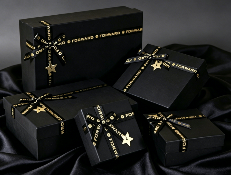 Custom Luxury Black Rigid Gift Box with Lid Recyclable Cardboard Packaging Box for Perfume Birthday Souvenir Gifts