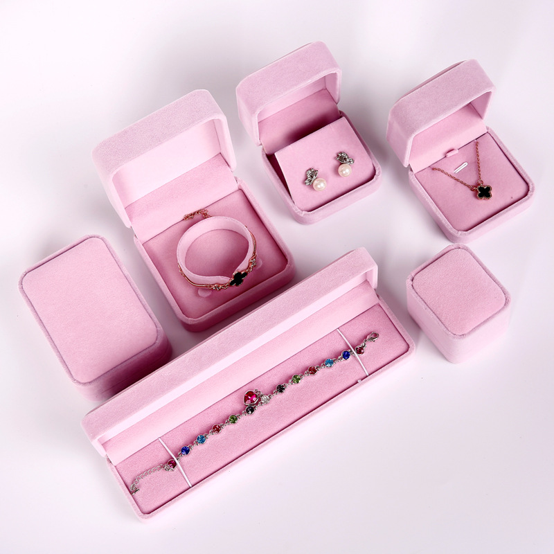 SSeeSY Wholesale Hot Sale Luxury Custom Logo Bracelet Necklace Ring Velvet Box Jewelry Gift Cases Packaging Valentine Boxes Set